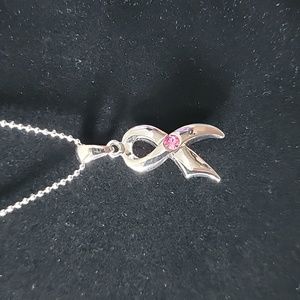 Breast cancer awareness pendant and chain